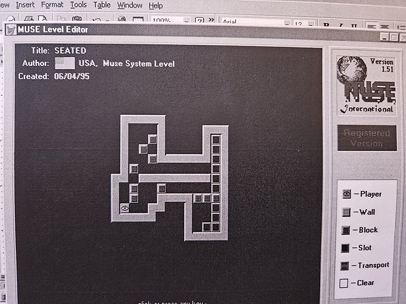 A scanned printout of an original Muse level from the 1990s